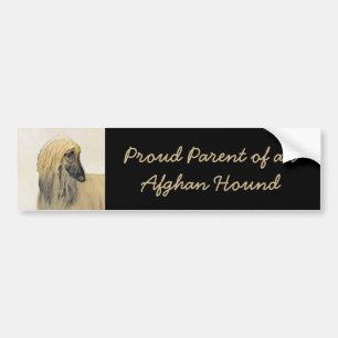 Afghaanse hond schilderen - Kute Original Dog Art Bumpersticker
