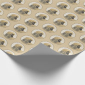 Afghaanse hond schilderen - Kute Original Dog Art Cadeaupapier (Hoek)