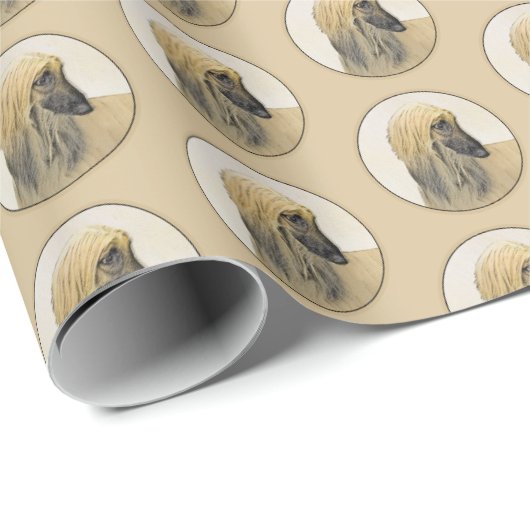 Afghaanse hond schilderen - Kute Original Dog Art Cadeaupapier (Rol Hoek)