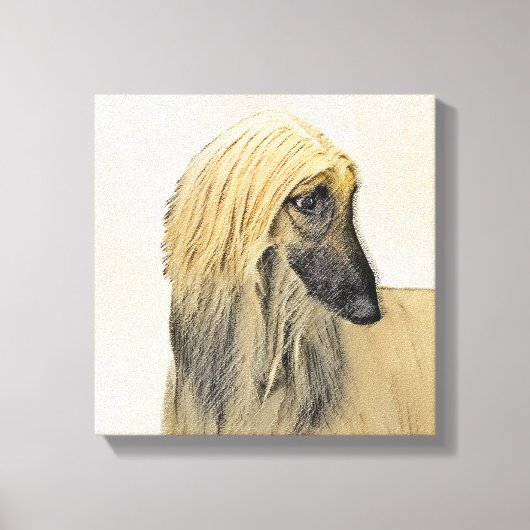 Afghaanse hond schilderen - Kute Original Dog Art Canvas Afdruk (Voorkant)