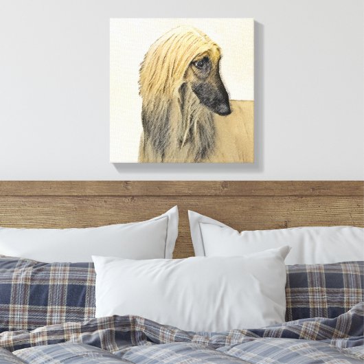 Afghaanse hond schilderen - Kute Original Dog Art Canvas Afdruk (Insitu (Slaapkamer))