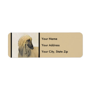 Afghaanse hond schilderen - Kute Original Dog Art Etiket