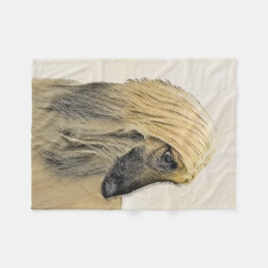 Afghaanse hond schilderen - Kute Original Dog Art Fleece Deken (Voorkant (Horizontaal))