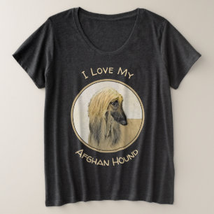 Afghaanse hond schilderen - Kute Original Dog Art Grote Maat T-shirt