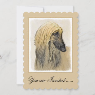 Afghaanse hond schilderen - Kute Original Dog Art Kaart