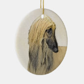 Afghaanse hond schilderen - Kute Original Dog Art Keramisch Ornament (Rechts)