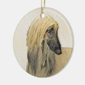 Afghaanse hond schilderen - Kute Original Dog Art Keramisch Ornament (Links)