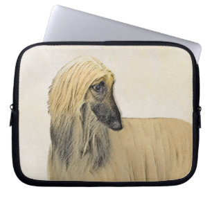 Afghaanse hond schilderen - Kute Original Dog Art Laptop Sleeve