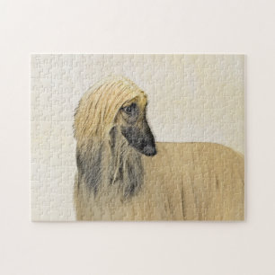 Afghaanse hond schilderen - Kute Original Dog Art Legpuzzel