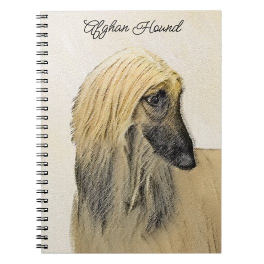 Afghaanse hond schilderen - Kute Original Dog Art Notitieboek (Voorkant)