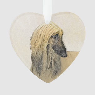 Afghaanse hond schilderen - Kute Original Dog Art Ornament