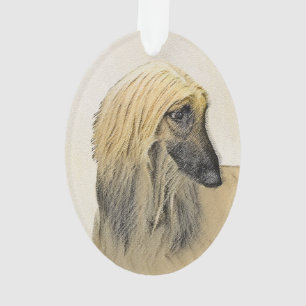 Afghaanse hond schilderen - Kute Original Dog Art Ornament