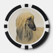 Afghaanse hond schilderen - Kute Original Dog Art Poker Chips (Voorkant)