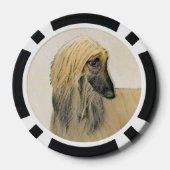 Afghaanse hond schilderen - Kute Original Dog Art Poker Chips (Achterkant)
