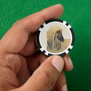 Afghaanse hond schilderen - Kute Original Dog Art Poker Chips