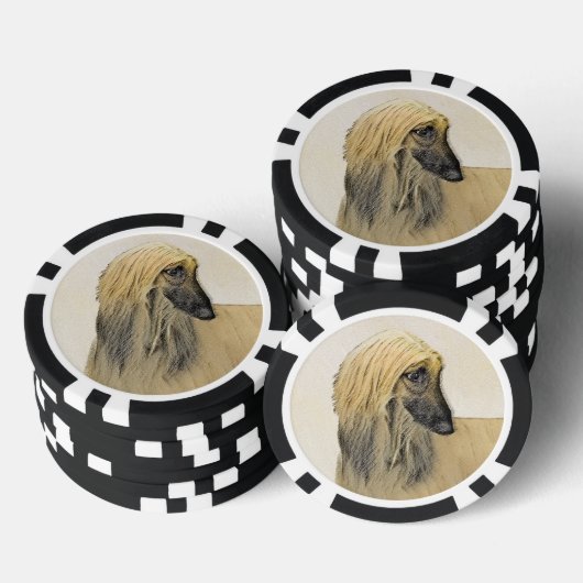 Afghaanse hond schilderen - Kute Original Dog Art Poker Chips (Opstapeling)