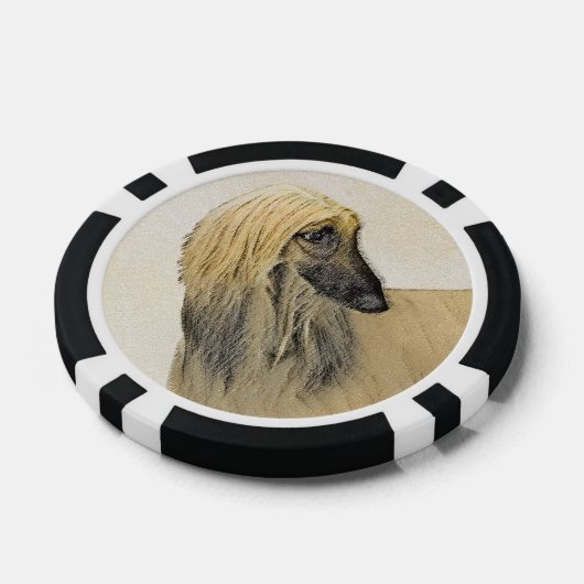 Afghaanse hond schilderen - Kute Original Dog Art Poker Chips (Enkel)