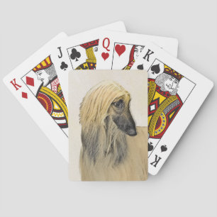 Afghaanse hond schilderen - Kute Original Dog Art Pokerkaarten
