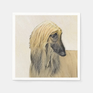 Afghaanse hond schilderen - Kute Original Dog Art Servet