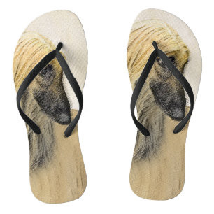 Afghaanse hond schilderen - Kute Original Dog Art Teenslippers