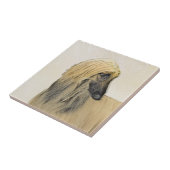 Afghaanse hond schilderen - Kute Original Dog Art Tegeltje (Zijkant)