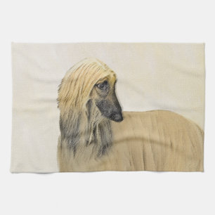 Afghaanse hond schilderen - Kute Original Dog Art Theedoek
