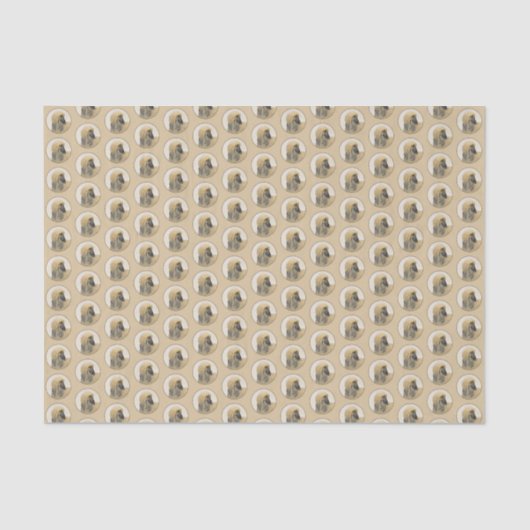 Afghaanse hond schilderen - Kute Original Dog Art Tissuepapier (Voorkant)