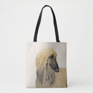 Afghaanse hond schilderen - Kute Original Dog Art Tote Bag