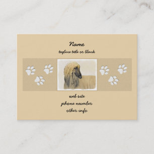 Afghaanse hond schilderen - Kute Original Dog Art Visitekaartje