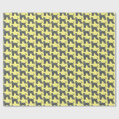 Afghaanse Hond Silhouet Grid Geel Cadeaupapier (Vlak)