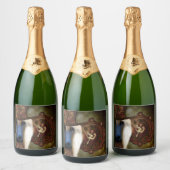 Afghaanse hond sparkling wijnetiket (Flessen)