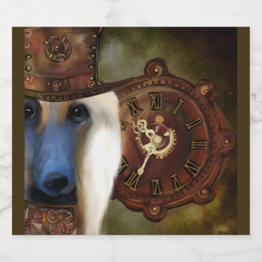 Afghaanse hond sparkling wijnetiket (Enkel label)