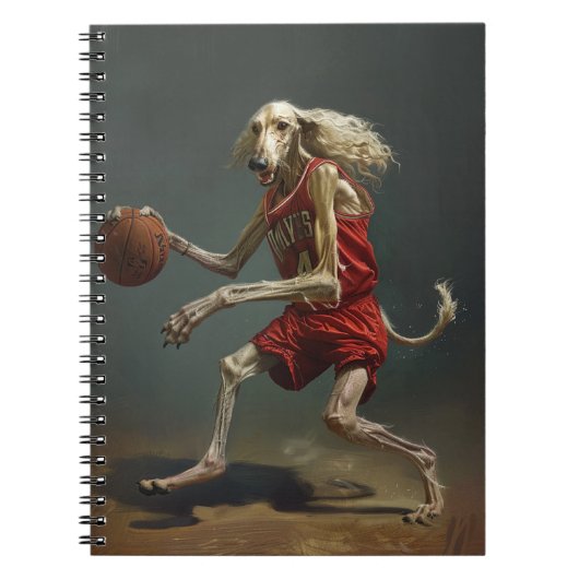 Afghaanse hond spelen basketbal notitieboek (Voorkant)
