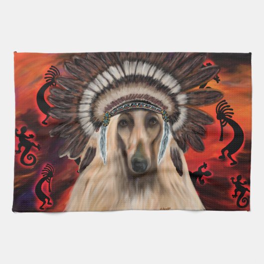 Afghaanse hond theedoek (Horizontaal)