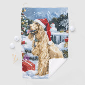 Afghaanse hond Winter Wonderland Kerstvreugde Golfhanddoek (Insitu)