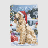 Afghaanse hond Winter Wonderland Kerstvreugde Golfhanddoek (Voorkant)
