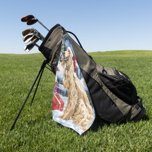 Afghaanse hond Winter Wonderland Kerstvreugde Golfhanddoek (Groen)