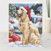 Afghaanse hond Winter Wonderland Kerstvreugde Kaart (Voorkant)