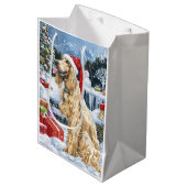Afghaanse hond Winter Wonderland Kerstvreugde Medium Cadeauzakje (Voorkant Gekanteld)