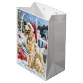 Afghaanse hond Winter Wonderland Kerstvreugde Medium Cadeauzakje (Achterkant Gekanteld)