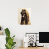Afghaanse hond zit in de kamer poster (Thuiskantoor)