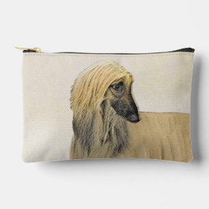 Afghaanse hond zwart gemaskerd rood schilderij Pet Etui
