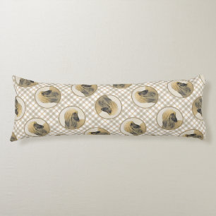 Afghaanse hond zwart gemaskerd rood schilderij Pet Lichaamskussen