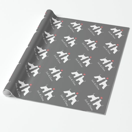 Afghaanse honden bruiloft met aangepaste tekst cadeaupapier (Uitgerold)