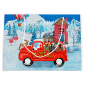 Afghaanse honden hond bij kerstbezorging vrachtwag groot cadeauzakje (Voorkant)