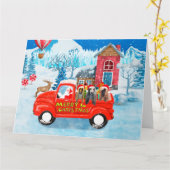 Afghaanse honden hond bij kerstbezorging vrachtwag kaart (Gele Bloem)