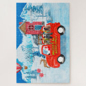 Afghaanse honden hond bij kerstbezorging vrachtwag legpuzzel (Verticaal)