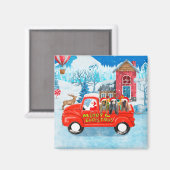 Afghaanse honden hond bij kerstbezorging vrachtwag magneet (Voorkant / Achterkant)