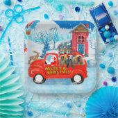 Afghaanse honden hond bij kerstbezorging vrachtwag papieren bordje (Feest)