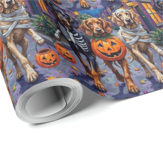 Afghaanse honden trick-or-treat in Halloween Cadeaupapier (Rol Hoek)